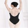 Dance Elite Camisole Leotard For Women - Kailey - Womens Dance Leotard With High Leg And V-Neck (Black/White, LA) view 3