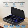 PINEWORLD Gun Safe, Biometric Gun Safes For Handgun, Pistol Safe With Fingerprint or Keypad, 4-Quick Access Unlock Gun Case for Firearm, Gun Lock Box For Nightstand Beside with APP Normal Size view 2