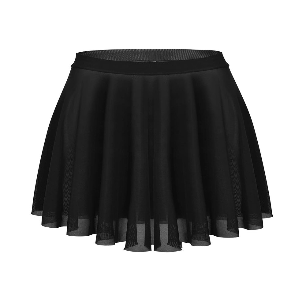Dance Elite - Knee Length Dance Skirt for Women - Classical Ballet Skirt (Black, XLA)
