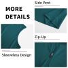 LastFor1 Women's Golf Polo Sleeveless Shirt Zip-Up UPF 50+ UV Protection Athletic Tops Slim Fit Quick Dry Lightweight Jungle Green XS view 3