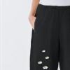 Maiyifu-GJ Women's Cotton Linen Slim Pants Summer Beach Casual Baggy Pant Elastic Waist Lightweight Wide Leg Trousers (Black,XX-Large) view 2