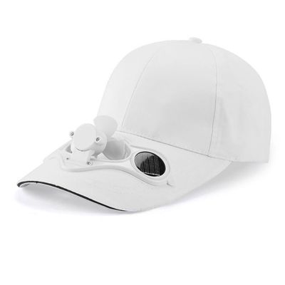 Sxdthy Walnut Summer Adjustable Cotton Solar Fan Cooling Baseball Cap Women Men Outdoor Travel Camping Hiking Sports Hat (Color : White, Size : One Size)