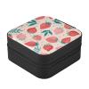 Wusikd Berries Leaves Jewelry Box PU Leather Travel Portable Jewelry Case Storage Box for Women Rings Earrings Necklaces view 3