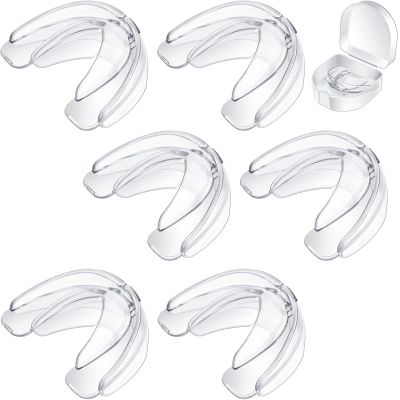 TOODOO 6 Pieces Braces Mouth Guard Kids Sports Mouth Guard for Kids Double Football Youth Mouthguards for Boxing Football Hockey Karate Basketball (Transparent)