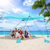 Beach Tent, Camping Tent UPF50+ with 8 Sandbags, Beach Essentials for 6-12 Persons, Beach Shade Canopy with Stability Poles and Big Ground Pegs, Pop Up Canopy for Camping, Picnics, 10X10FT Turquoise view 1