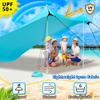 Beach Tent, Camping Tent UPF50+ with 8 Sandbags, Beach Essentials for 6-12 Persons, Beach Shade Canopy with Stability Poles and Big Ground Pegs, Pop Up Canopy for Camping, Picnics, 10X10FT Turquoise view 4