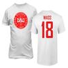 FLAURA Denmark Soccer #18 Wass World Football Fans Adult and Youth T-Shirt (White, 4X-Large) view 1