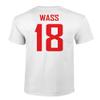 FLAURA Denmark Soccer #18 Wass World Football Fans Adult and Youth T-Shirt (White, 4X-Large) view 3