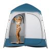 Outvita Oversize 2 Rooms Shower Tent, 7.5 FT Outdoor Pop up Changing Room, Instant Extra Wide Privacy Shelter for Camping Dressing Toilet Bathroom with Carry Bag, Blue & White view 1