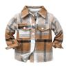 Boys Flannel Shirts Toddler Plaid Shirt Baby Brown Flannel Shirt Little Boys Long Sleeve Plaid Button Down Shirt Kids Western Shirts Toddler Boy Fall Flannel Shacket Khaki Plaid 5-6 Years view 1