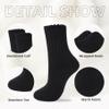 Zando Cozy Warm Winter Socks for Women Soft Slouch Fuzzy Socks Thick Comfy Fleece Socks for Girls Womens Wool Boot Socks Thanksgiving Socks Fall Long Socks C Black One Size view 3