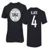 FLAURA Denmark Soccer #4 Kjaer World Football Fans Adult and Youth T-Shirt (Black, 3X-Large) view 1