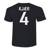 FLAURA Denmark Soccer #4 Kjaer World Football Fans Adult and Youth T-Shirt (Black, 3X-Large) view 3