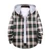 Striped Shirt for Men Vintage Button Up Long Sleeve Casual Dress Shirts Regular Fit Big and Tall Retro Cotton T-Shirts D-Green view 1
