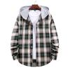 Striped Shirt for Men Vintage Button Up Long Sleeve Casual Dress Shirts Regular Fit Big and Tall Retro Cotton T-Shirts D-Green view 2