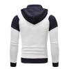 JEsilunmaMY Men's Slim Fit Hoodies Long Sleeve Color Block Soft Cardigan Sweatshirts Full Zip Casual Sport Hooded Jackets (White,3X-Large) view 2