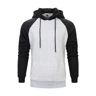 JEsilunmaMY Pullover Hoodies for Men Long Sleeve Drawstring Sweatshirt with Pocket Color Block Casual Sport Hooded Sweatshirt (Light Grey,Medium)