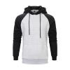 JEsilunmaMY Pullover Hoodies for Men Long Sleeve Drawstring Sweatshirt with Pocket Color Block Casual Sport Hooded Sweatshirt (Light Grey,Medium) view 1