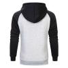 JEsilunmaMY Pullover Hoodies for Men Long Sleeve Drawstring Sweatshirt with Pocket Color Block Casual Sport Hooded Sweatshirt (Light Grey,Medium) view 2