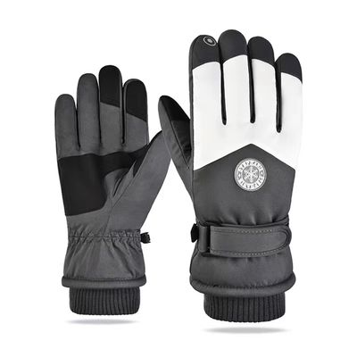 Clape Ski Gloves,Winter Outdoor Waterproof Gloves Breathable Thermal Glove Touch Screen Cold Weather Gloves, Dark Grey/White