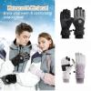 Clape Ski Gloves,Winter Outdoor Waterproof Gloves Breathable Thermal Glove Touch Screen Cold Weather Gloves, Dark Grey/White view 3