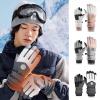 Clape Ski Gloves,Winter Outdoor Waterproof Gloves Breathable Thermal Glove Touch Screen Cold Weather Gloves, Dark Grey/White view 4