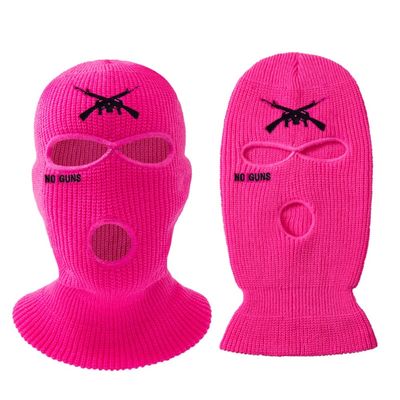 3 Hole Ski Mask Sheisty Mask Knitted Full Face Balaclava Winter Warmer Outdoor Sports Thermal for Men Women Rose Red