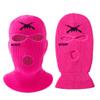 3 Hole Ski Mask Sheisty Mask Knitted Full Face Balaclava Winter Warmer Outdoor Sports Thermal for Men Women Rose Red view 1