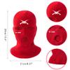 3 Hole Ski Mask Sheisty Mask Knitted Full Face Balaclava Winter Warmer Outdoor Sports Thermal for Men Women Rose Red view 2