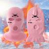 3 Hole Ski Mask Sheisty Mask Knitted Full Face Balaclava Winter Warmer Outdoor Sports Thermal for Men Women Rose Red view 4