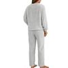 Homgro Women's Long Sleeve Fleece Pajama Set 2 Piece Sherpa Lined Pullover Shirt and Pants Jammies Warm Matching Outfit Fall Pjs Winter Lounge Set Soft Loungewear Cozy Sleepwear Light Grey Large view 4