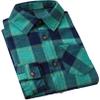 Cromoncent Men's Casual Plaid Flannel Long Sleeve Button Down Shirts, Teal Navy, 4X-Large view 1