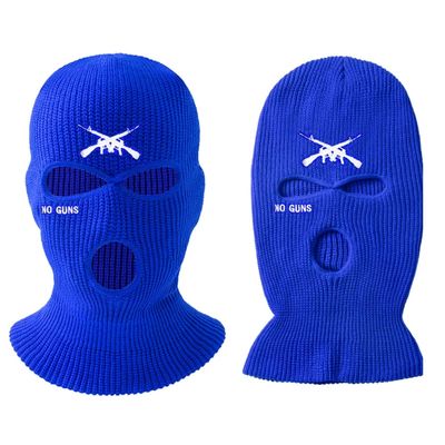 3 Hole Ski Mask Sheisty Mask Knitted Full Face Balaclava Winter Warmer Outdoor Sports Thermal for Men Women Blue