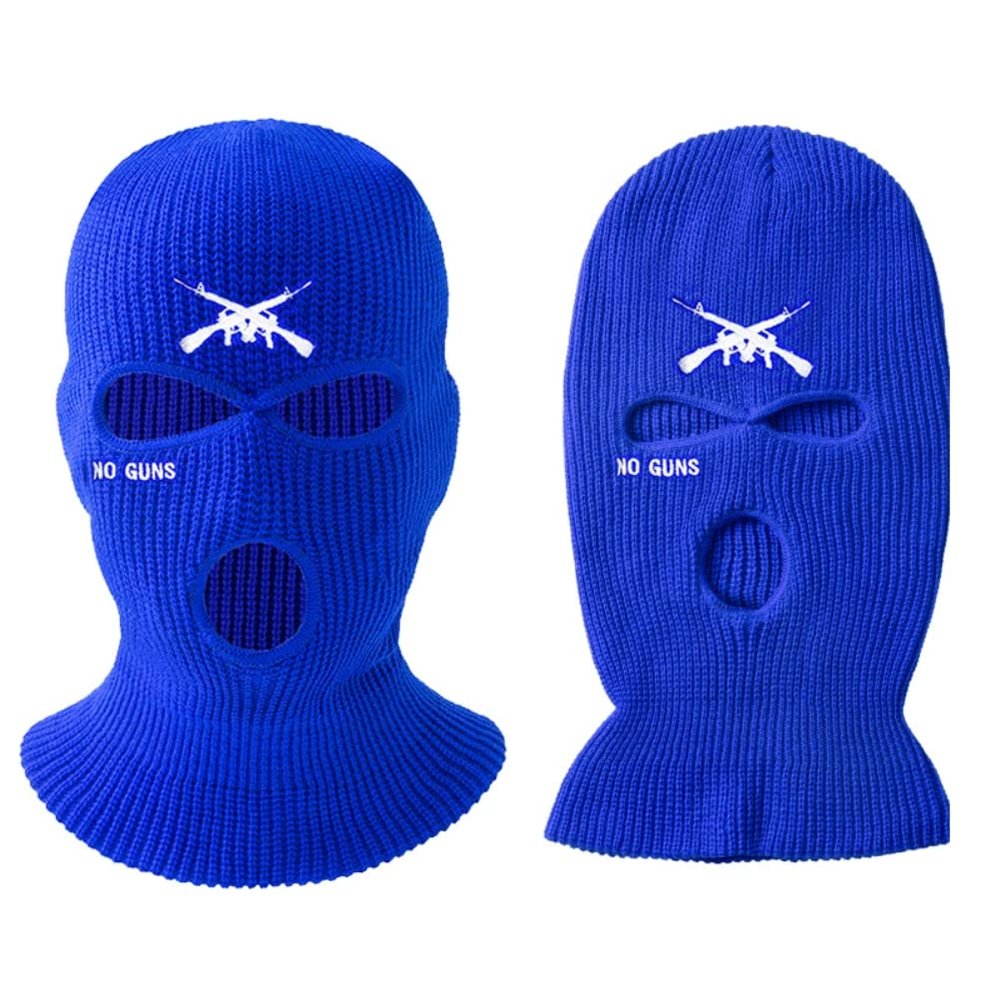 3 Hole Ski Mask Sheisty Mask Knitted Full Face Balaclava Winter Warmer Outdoor Sports Thermal for Men Women Blue