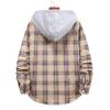 Striped Shirt for Men Vintage Button Up Long Sleeve Casual Dress Shirts Regular Fit Big and Tall Retro Cotton T-Shirts D-Khaki view 3