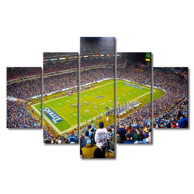 5 Panels American Tennessee Decor Wall Art Nissan Stadium Sports Canvas Printing Posters Picture Modern Artwork for Boys Bedroom Living Room Decorations Stretched and Framed Ready to Hang (60"Wx32"H)