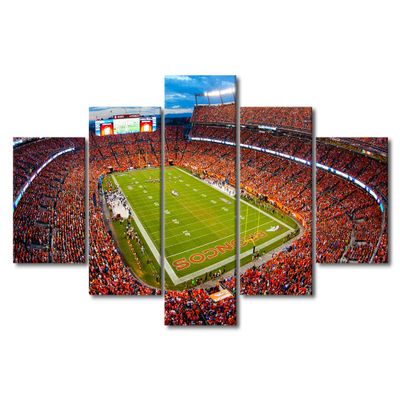 5 Panel Wall Art American Football Poster on Canvas Framed Art Sports Paintings Home Decor Colorado, US Artwork Picture Giclee Print for Modern Classroom Home Decoration Ready to Hang (60" Wx32 H)