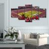5 Pieces Red and Blue Canvas Wall Art Raymond James Stadium American Soccer Team Buccaneers Art Print for Wall Living Room Decor Football Posters Gift for Men Boys Room Decor Ready to Hang (60"Wx32"H) view 4