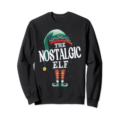 Nostalgic Elf Christmas Group Xmas Pajama Party Sweatshirt