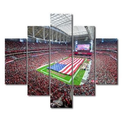 5 Piece Wall Art for Living Room State Farm Stadium Paintings on Canvas American Soccer Pictures Modern Phoenix Artwork Canvas Art Home Decor Giclee Wooden Framed Stretched Ready to Hang (60" Wx40 H)