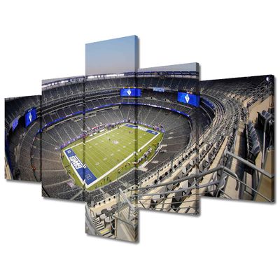 5 Pieces New York Wall Decor MetLife Stadium 5 Pieces Canvas Wall Art Pictures for Home Decoration American Football Game Paintings Prints Poster Home Decor Artwork Framed Ready to Hang (50"Wx24"H)