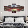 Canvas Wall Art American Decor Atlanta Soccer Sport Pictures Paintings 5 Panel Canvas Wall Art Falcons Mercedes-Benz Stadium Artwork Home Decor for Living Room Giclee Framed Ready to Hang (50"Wx24"H) view 3