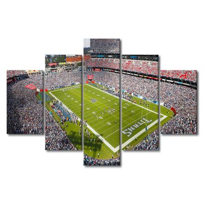 5 Panels Wall Art American Soccer Poster on Canvas Framed Art Sport Paintings Home Decor Sports Stadium Artwork Picture Giclee Canvas Wall Art Print for Modern Classroom Home Decoration (60" Wx32 H)