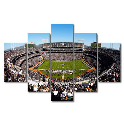 5 Panel Wall Art Raiders Sports Stadium Poster on Canvas Framed Art Sport Paintings Home Decor Nevada, US Artwork Canvas Art Picture Print for Modern Classroom Decor Framed Ready to Hang(60" Wx32 H)