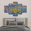 American Soccer Poster Wall Art 5 Piece Bank of America Stadium Room Decor Canvas Printing Posters Blue Sports Wooden Framed Artwork Picture for Boys Bedroom Home Decorations Ready to Hang(60"Wx40"H) view 2