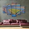 American Soccer Poster Wall Art 5 Piece Bank of America Stadium Room Decor Canvas Printing Posters Blue Sports Wooden Framed Artwork Picture for Boys Bedroom Home Decorations Ready to Hang(60"Wx40"H) view 3