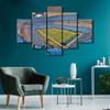 American Soccer Poster Wall Art 5 Piece Bank of America Stadium Room Decor Canvas Printing Posters Blue Sports Wooden Framed Artwork Picture for Boys Bedroom Home Decorations Ready to Hang(60"Wx40"H) view 4