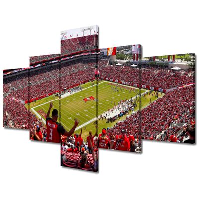 American Wall Decor Raymond James Stadium 5 Panels Canvas Wall Art Soccer Sports Pictures for Home Decoration Football Game Paintings Prints and Poster House Decor Artwork Ready to Hang (50"Wx24"H)