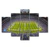 5 Panel American Detroit Decor Wall Art Sports Canvas Printing Football Posters Lions Soccer Team Ford Field Pictures for Living Room Bedroom Decorations Stretched and Framed Ready to Hang (60"Wx32"H) view 1