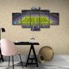 5 Panel American Detroit Decor Wall Art Sports Canvas Printing Football Posters Lions Soccer Team Ford Field Pictures for Living Room Bedroom Decorations Stretched and Framed Ready to Hang (60"Wx32"H) view 4
